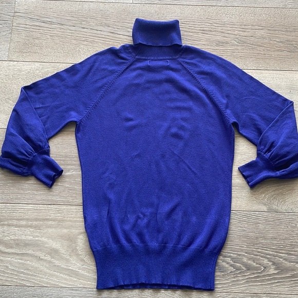 Excellent Condition Express DesignStudio Fine Knit 3/4Sleeve Purple Turtleneck-S - Picture 2 of 5